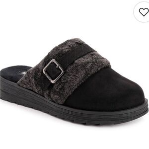 Muk Luks Natalie Nancy Faux Fur Buckle Clogs, Size 10